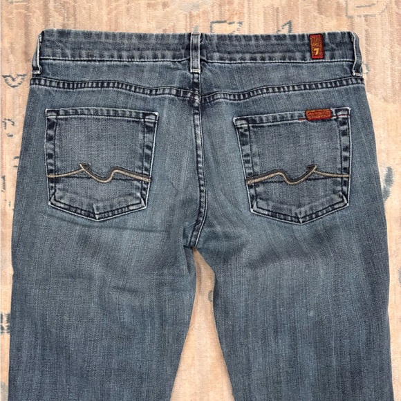 7 For All Mankind Vintage Carol Low Waist Straight Leg Blue Jeans Size 30 - Picture 2 of 9
